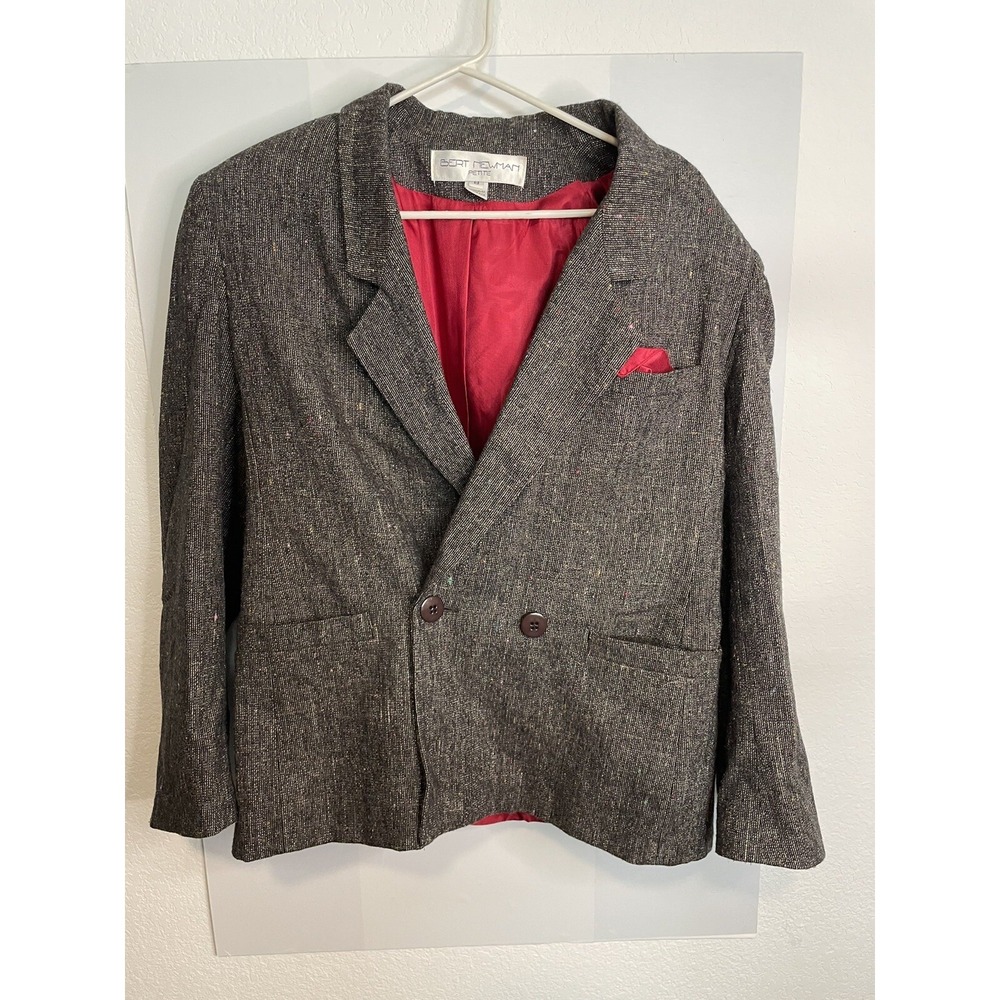 Bert‎ Newman Womensa Skirt Blazer Combo Jacket Tweed Multi Color Buttons Size 8